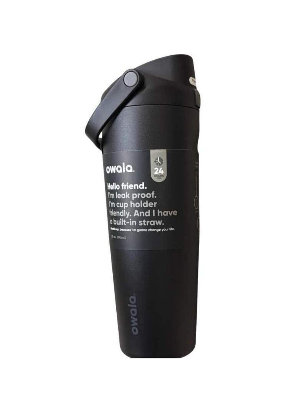 Owala FreeSip Black Insulated Water Bottle Built In Straw 30 oz
